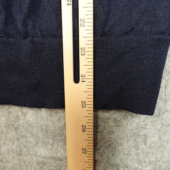 Banana Republic Sweater Womens Small Baruffa Merino Wool Navy Blue Crew Neck - Picture 7 of 8